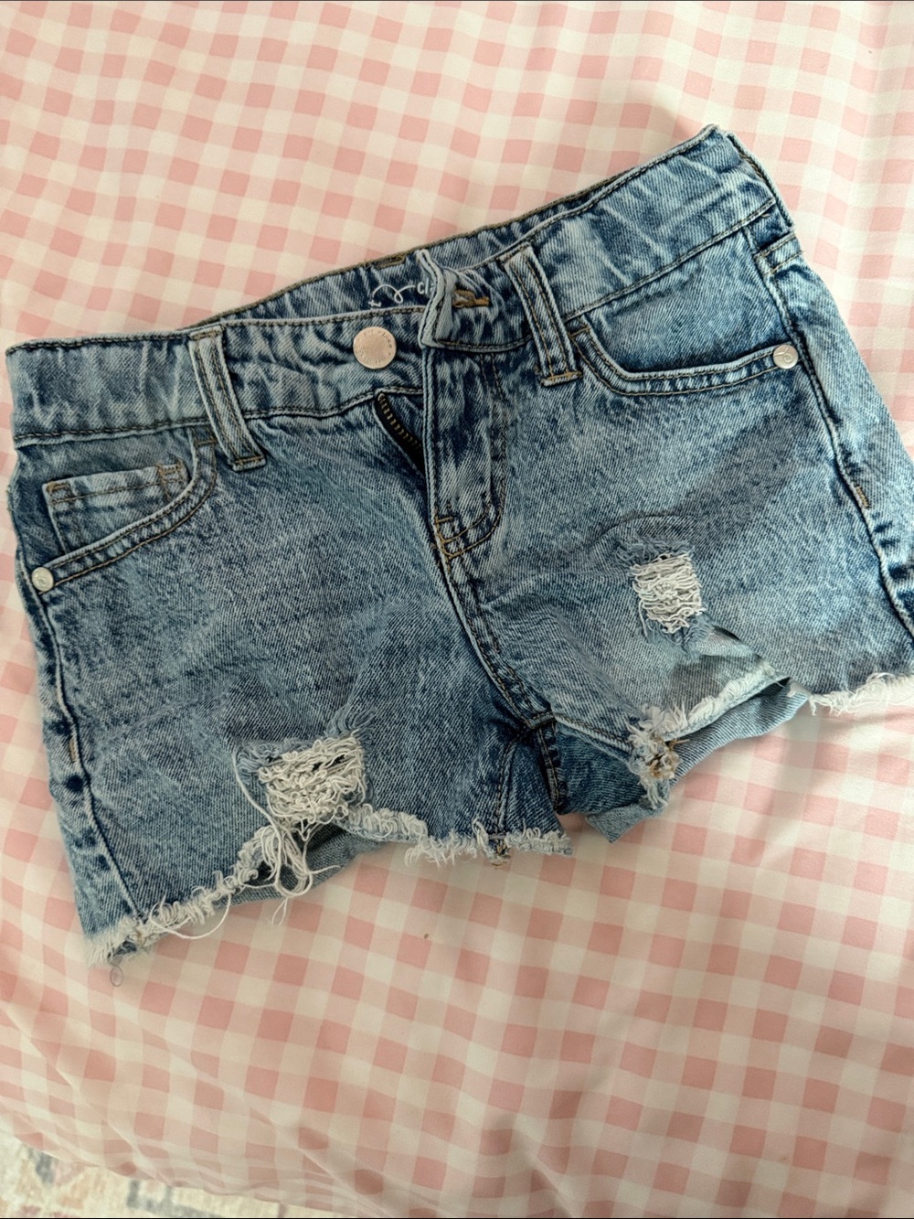 art class Light Blue Distressed Denim Shorts